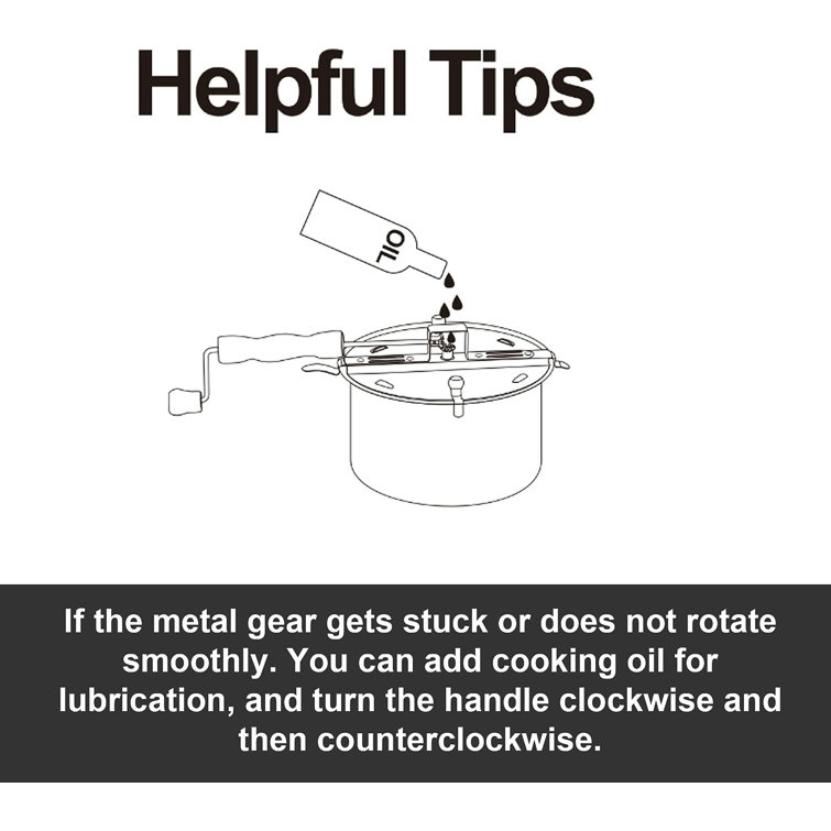 Cook N Home Stovetop Popcorn Popper with Crank, 6Quart Stainless Steel